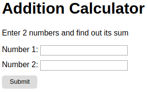 Photo of an addition calculator website